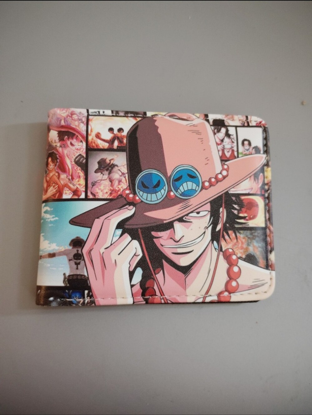 New fire fist ace one piece anime manga leather wallet